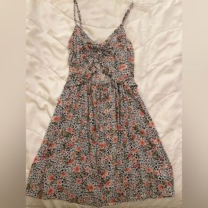 Floral and Cheetah Cutout Sundress